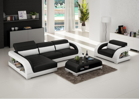 Ledersofa Couch Wohnlandschaft Ecksofa Sessel Set Garnitur Design Sofa