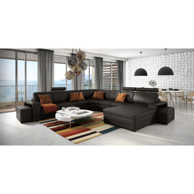 Ledersofa Couch Wohnlandschaft Ecksofa Eck Garnitur Design Modern Sofa