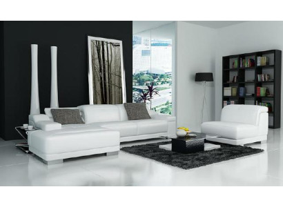 Wohnlandschaft Polster Ecke Eck Sofa Couch Garnitur Landschaft Leder Neu / 2711B
