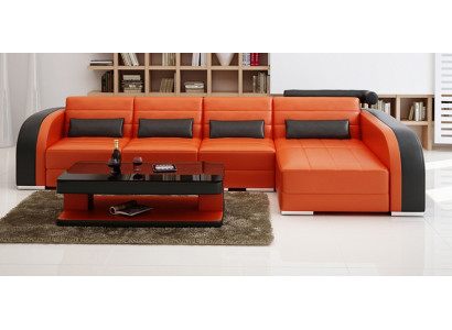 Big Couch Sofa Wohnlandschaft Polster Eck Leder Sofa Garnitur Couchen Bergamo