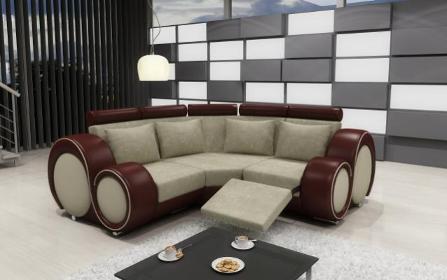 Ecksofa Sofa Couch Polster Wohnlandschaft Textil Eck Sofas Garnitur Stoff BER-X
