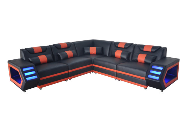 Design Leder Polster Sitz Ecke Leder Polster Eck Landschaft Zimmer Wohn