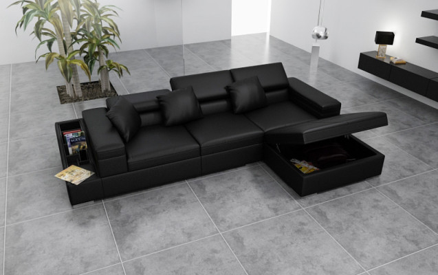 Ledersofa Sofa mit USB Wohnlandschaft Ecksofa Eck Garnitur Design Modern K5006D