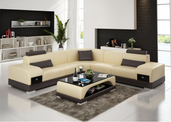 Ledersofa Couch Wohnlandschaft Ecksofa Eck Sofa Modern Design Garnitur