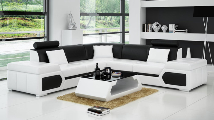 Ledersofa L-Form Couch Wohnlandschaft Dekor Ecksofa Modern Garnitur Design