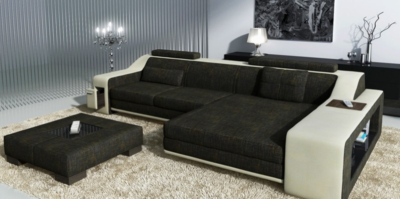 Design Ecksofa Sofa Couch Polster Sitz Sofas Eck Garnitur Textil Leder