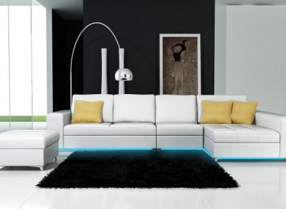 Ledersofa Sofa Couch Wohnlandschaft Modern Ecksofa Eck Garnitur Design