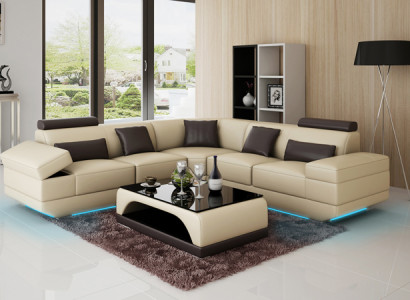 Ledersofa Couch Wohnlandschaft Modern Eck Sofa Ecksofa Design Garnitur