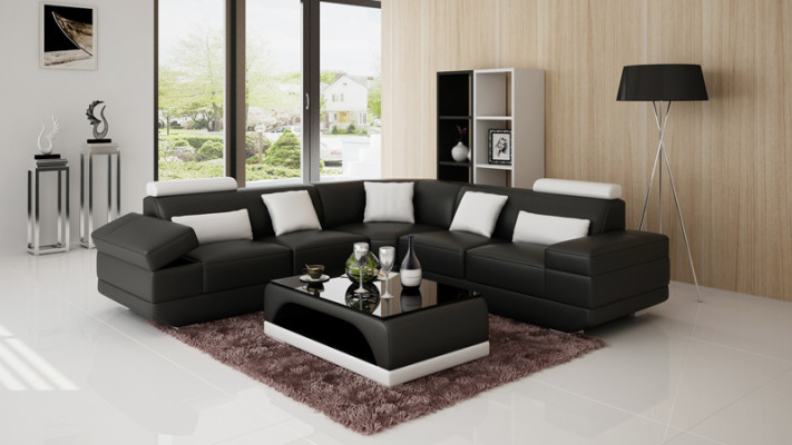 Ledersofa Couch Wohnlandschaft Modern Eck Sofa Ecksofa Design Garnitur