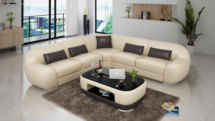 Ledersofa Couch Sofa Wohnlandschaft Ecksofa Eck Garnitur Modern Design