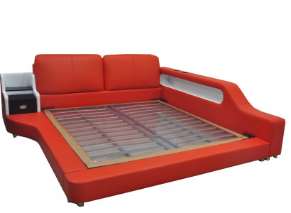 Doppel Luxus Design Leder Bett Polster Betten Moderne Hotel Multifunktion
