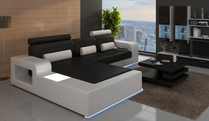 LEDER *MOD H2209 BETA* ECKCOUCH GARNITUR LEDERCOUCH NEU SOFA GARNITUR ECKSOFA