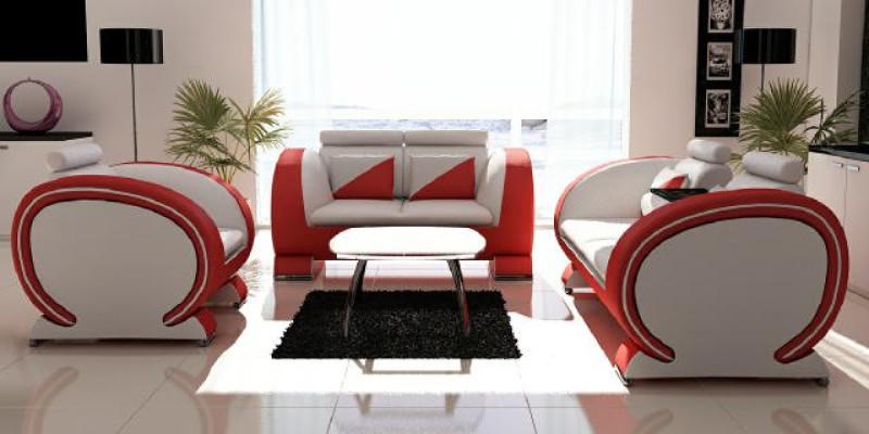 Sofagarnitur Ledersofa Sofa Couch Polster Leder Garnitur Couchen Sofas 3+2+1