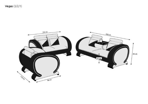 Sofagarnitur Ledersofa Sofa Couch Polster Leder Garnitur Couchen Sofas 3+2+1