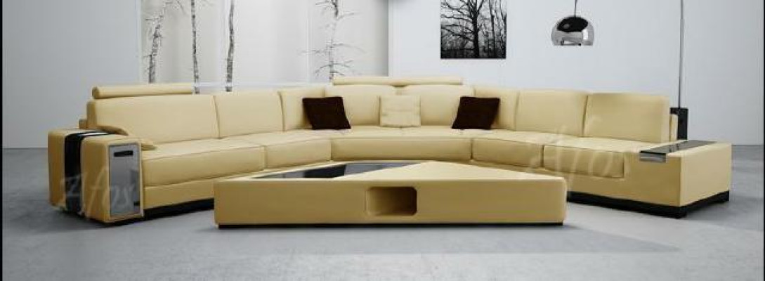 Ledersofa Ecksofa Sofa Couch Design Sitz Polster Garnitur Wohnlandschaft 2348