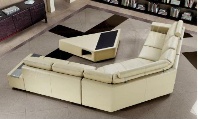 Ledersofa Ecksofa Sofa Couch Design Sitz Polster Garnitur Wohnlandschaft 2348