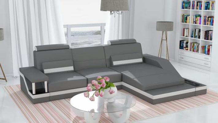 Ecksofa Sofa Couch Polster Wohnlandschaft Leder Eck Sofas Garnitur L Form HHVI