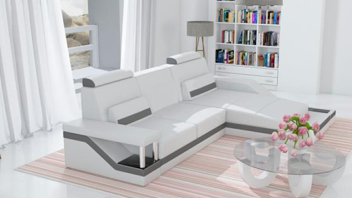 Ecksofa Sofa Couch Polster Wohnlandschaft Leder Eck Sofas Garnitur L Form HHVI