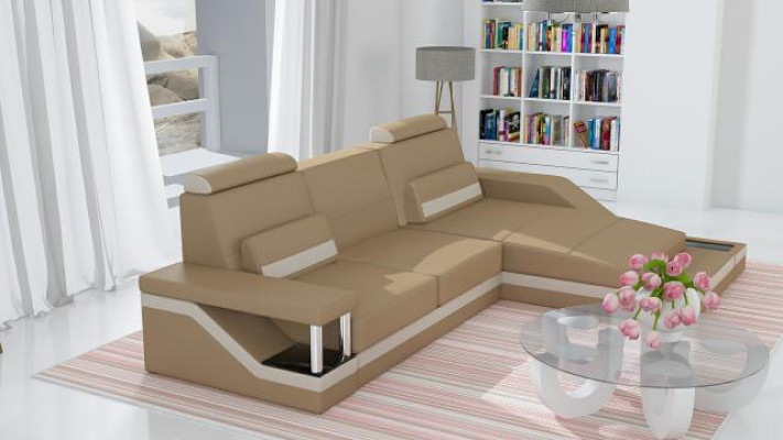 Ecksofa Sofa Couch Polster Wohnlandschaft Leder Eck Sofas Garnitur L Form HHVI