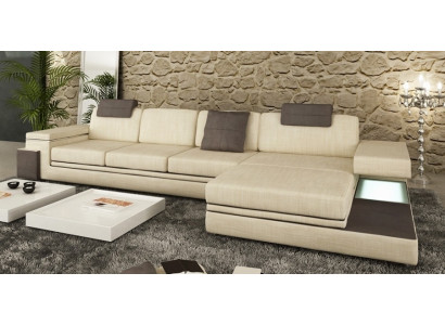 Design Ledersofa Sofa Couch Polster Wohnlandschaft Garnitur Eck Textil