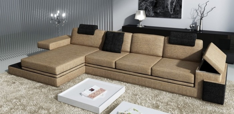 Design Ledersofa Sofa Couch Polster Dekor Wohnlandschaft Eck Garnitur Ecke
