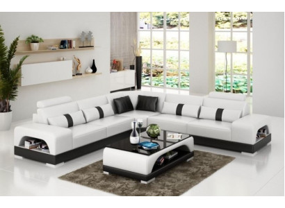 Ecksofa Garnitur Polster Couch Sofa Wohnlandschaft Sitz Eck Textil Leder