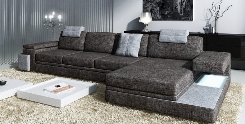 Design Ledersofa Sofa Couch Polster Wohnlandschaft Eck Garnitur Ecke
