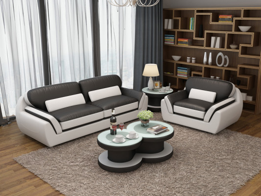 Ledersofa Couch Sofagarnitur 3+1 Sitzer Garnitur Design Modern Neu Sofa