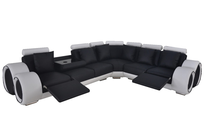 Design Leder Polster XXL Sitz Zimmer Sofa Couch Designer Eck Garnitur