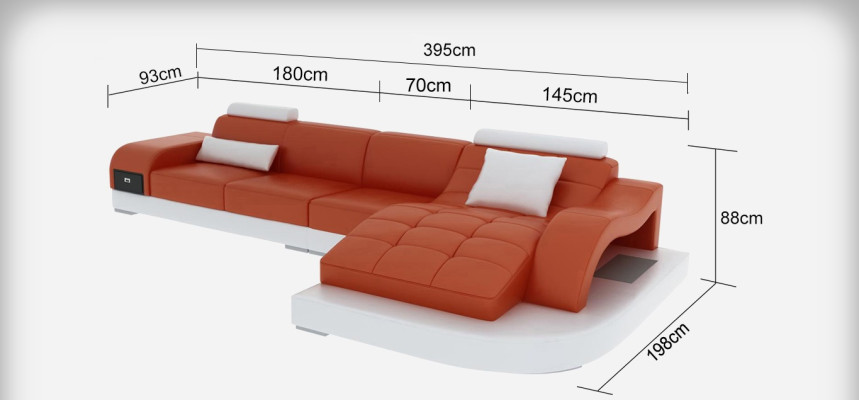 Leder Eck Sofa Couch Wohnlandschaft Luxus Garnitur Ecke Sofas Couchen