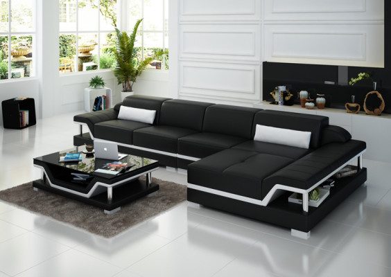 Design Ledersofa Sofa Couch Polster Eckgarnitur Sitzgarnitur Leder Couchen 8004C 