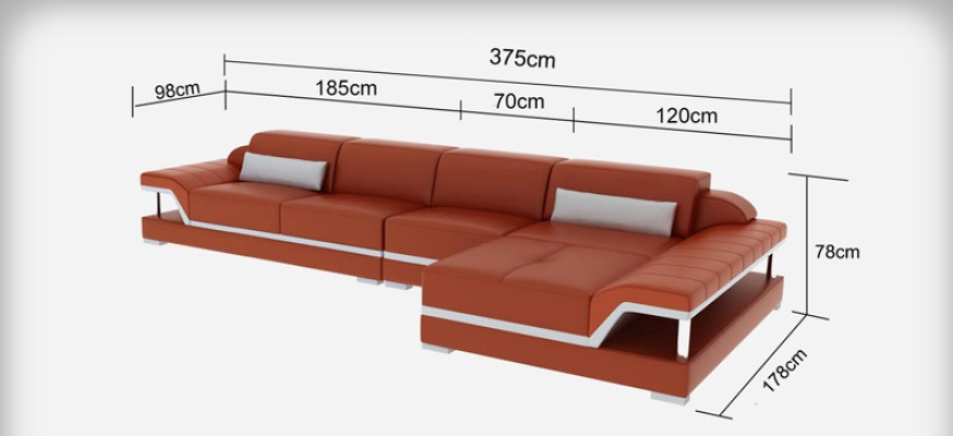 Design Ledersofa Sofa Couch Polster Eckgarnitur Sitzgarnitur Leder Couchen 8004C 