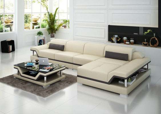 Design Ledersofa Sofa Couch Polster Eckgarnitur Sitzgarnitur Leder Couchen 8004C 