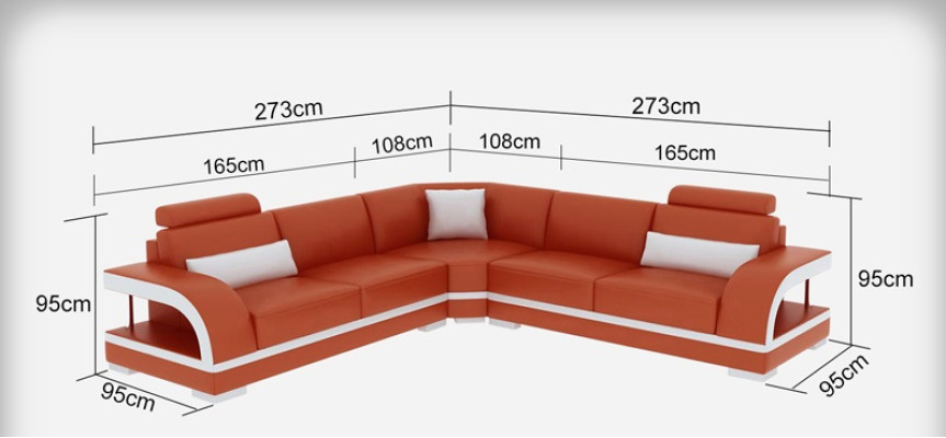 Ledersofa Couch Wohnlandschaft Ecksofa Eck Garnitur Design Modern Sofa G8011B