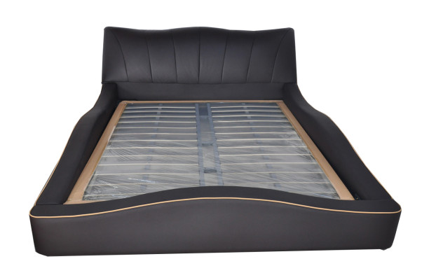 Luxus Design Leder Polster Hotel Bett mit USB Rahmen Gestell Betten Gepolstert