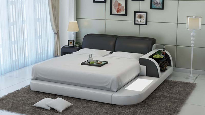 Bett Design Luxus Luxus Betten Leder Modernes Schlafzimmer 140/160/180 LB8812