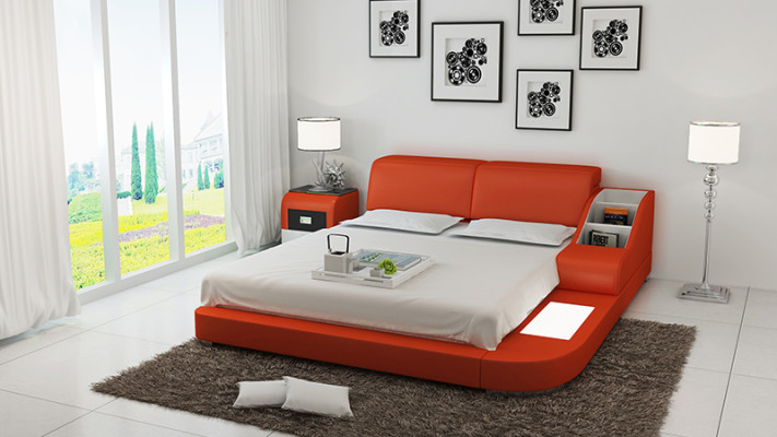 Polster Design Luxus Bett Betten Leder Schlafzimmer 140/160/180 LB8815