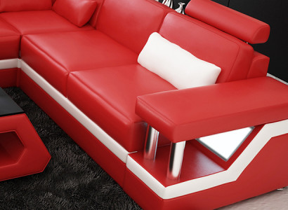 Ledersofa Couch Wohnlandschaft Eck Modern Dekor Ecksofa Design Garnitur