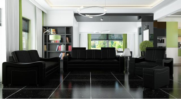 LEDERSOFA DESIGN SOFA SOFAGARNITUR 3+2+1 SOFA COUCH GARNITUR POLSTERGARNITUR