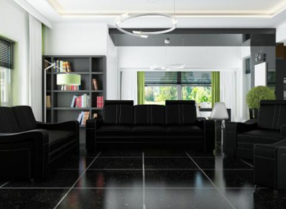 LEDERSOFA DESIGN SOFA SOFAGARNITUR 3+2+1 SOFA COUCH GARNITUR POLSTERGARNITUR