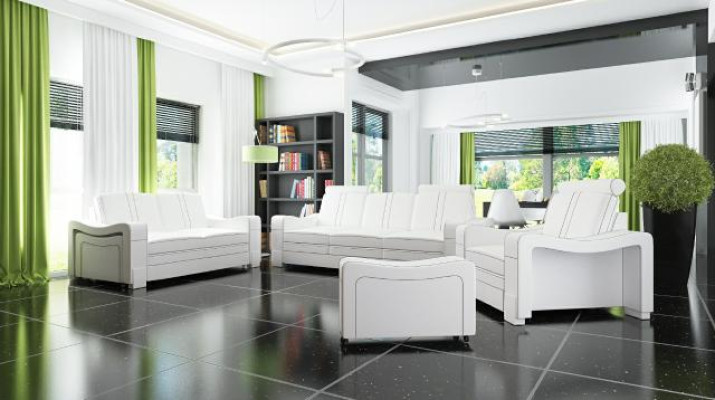 LEDERSOFA DESIGN SOFA SOFAGARNITUR 3+2+1 SOFA COUCH GARNITUR POLSTERGARNITUR