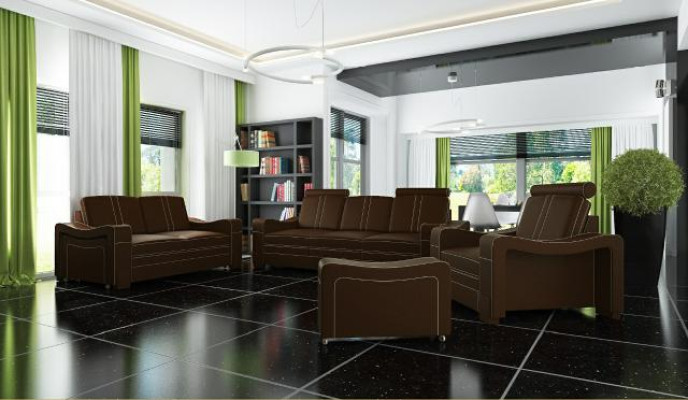 LEDERSOFA DESIGN SOFA SOFAGARNITUR 3+2+1 SOFA COUCH GARNITUR POLSTERGARNITUR
