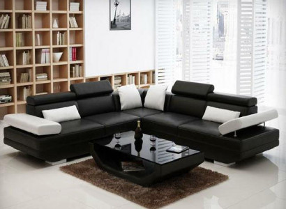 Wohnlandschaft Polster Ecke Eck Sofa Couch Garnitur Landschaft Leder - AlfredB