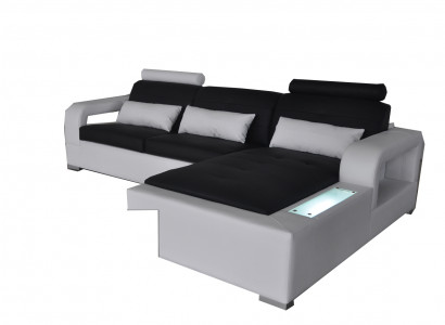 Ledersofa Couch Wohnlandschaft Eck Garnitur Design Modern Sofa Deko L-Form