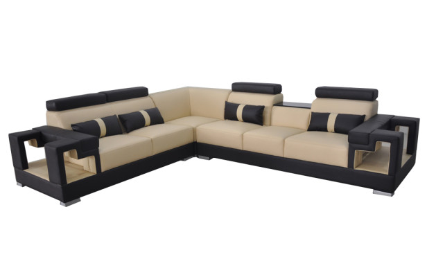Ledersofa Couch Wohnlandschaft Eck Garnitur Design Modern Sofa L-Form K5001