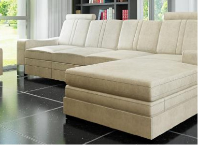 Ecksofa Textil Stoff Leder Polster Sofas Couch Garnitur Wohnlandschaft FRANCO L