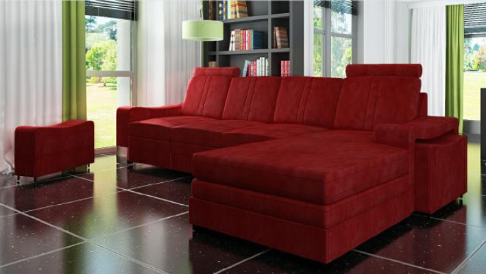 Ecksofa Textil Stoff Leder Polster Sofas Couch Garnitur Wohnlandschaft FRANCO L