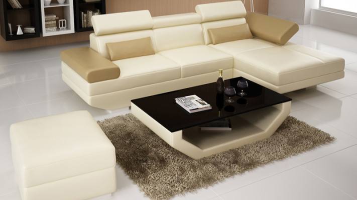 Ledersofa L-Form Couch Wohnlandschaft Dekor Ecksofa Garnitur Modern Design