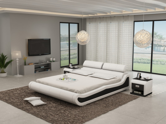 Luxus Leder Bett mit USB Polster Betten Doppel Modernes Ehe 140/160/180 cm