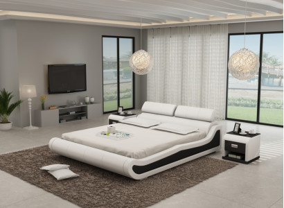 Luxus Leder Bett mit USB Polster Betten Doppel Modernes Ehe 140/160/180 cm